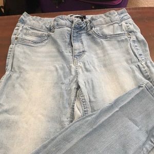 Worn denim jeans